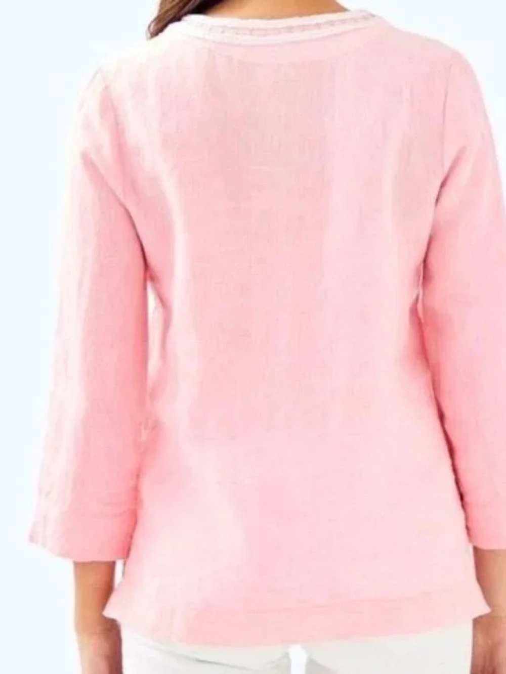 NWT Lilly Pulitzer: Amelia Island Linen Tunic in Pascha Pink - Picture 3 of 8